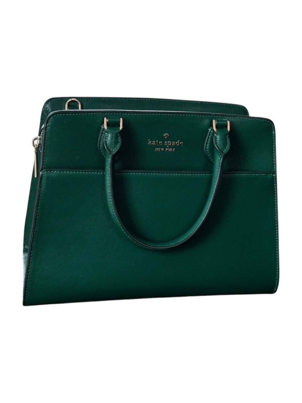 kate spade dark green structured satchel